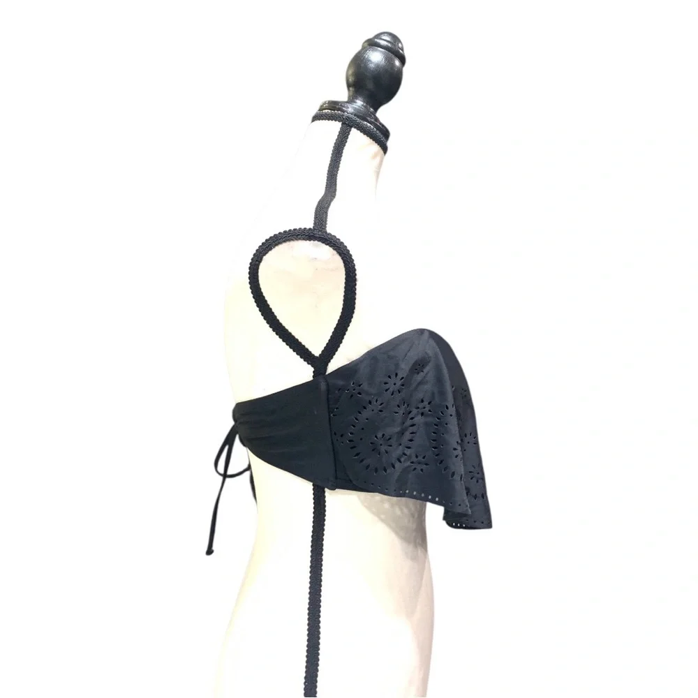 Xhilaration Black Ruffle Bandeau Bikini Top - Picture 5 of 16